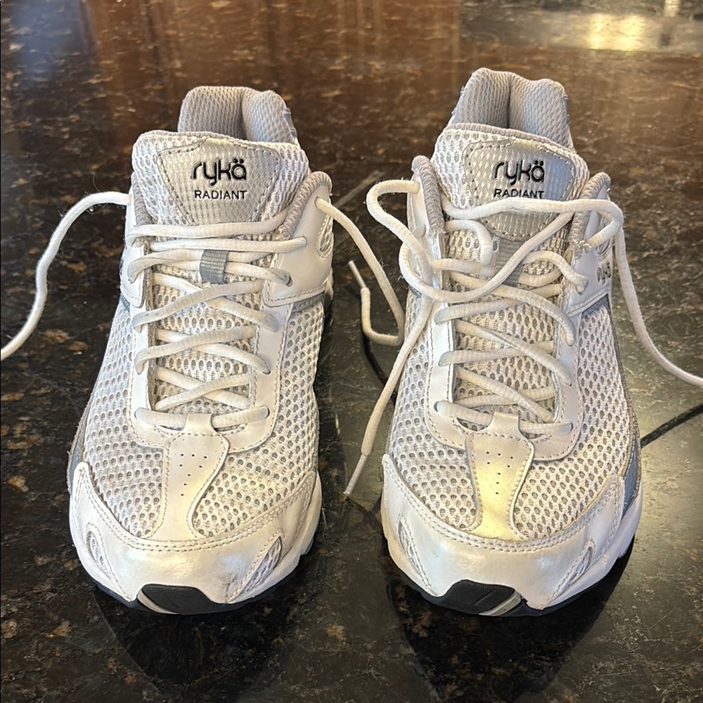 Ryka Radiant Mesh Sneakers in White and Gray